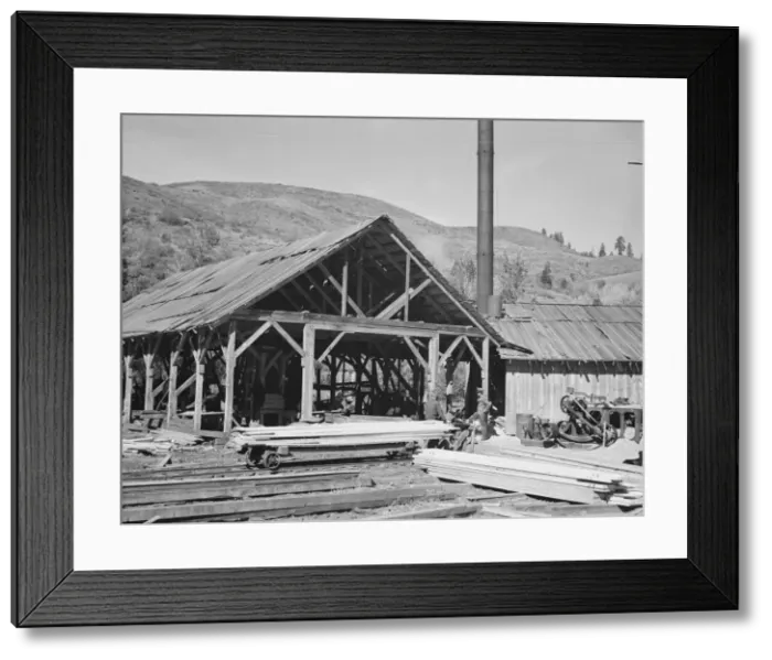 Framed Print : Close-up of the sawmill, Ola self-help sawmill co-op, Gem County, Idaho, 1939. Creator: Dorothea Lange Framed Print : Close-up of the sawmill, Ola self-help sawmill co-op, Gem County, Idaho, 1939. Creator: Dorothea Lange