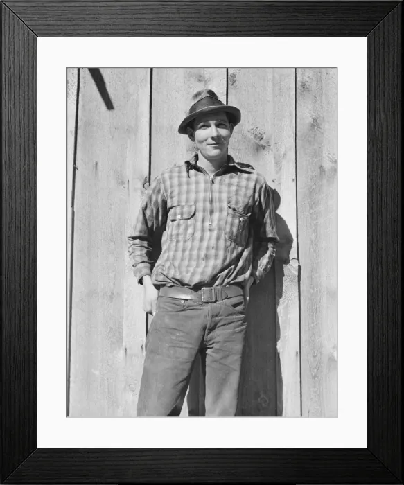 Framed Print : One of thirty-six members of Ola self-help sawmill cooperation, Gem County, Idaho, 1939. Creator: Dorothea Lange Framed Print : One of thirty-six members of Ola self-help sawmill cooperation, Gem County, Idaho, 1939. Creator: Dorothea Lange