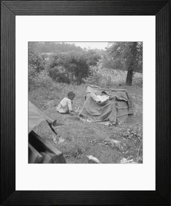 Framed Print : Tobacco sharecropper child playing, Person County, North Carolina, 1939. Creator: Dorothea Lange Framed Print : Tobacco sharecropper child playing, Person County, North Carolina, 1939. Creator: Dorothea Lange