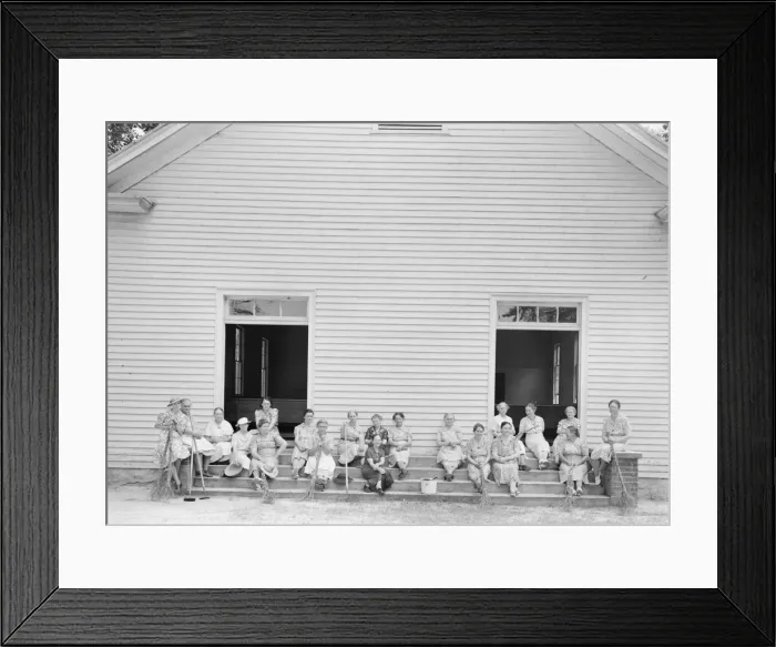 Framed Print : Women of the congregation of Wheeleys Church on steps... Gordonton, North Carolina, 1939. Creator: Dorothea Lange Framed Print : Women of the congregation of Wheeleys Church on steps... Gordonton, North Carolina, 1939. Creator: Dorothea Lange