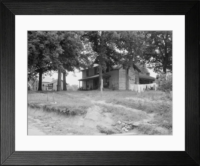 Framed Print : The one-and-a-half story part of this house was built fifty... Person County, North Carolina, 1939. Creator: Dorothea Lange Framed Print : The one-and-a-half story part of this house was built fifty... Person County, North Carolina, 1939. Creator: Dorothea Lange
