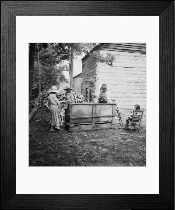 Framed Print : Wives of tobacco tenants pile the tobacco... Granville County, North Carolina, 1939. Creator: Dorothea Lange Framed Print : Wives of tobacco tenants pile the tobacco... Granville County, North Carolina, 1939. Creator: Dorothea Lange