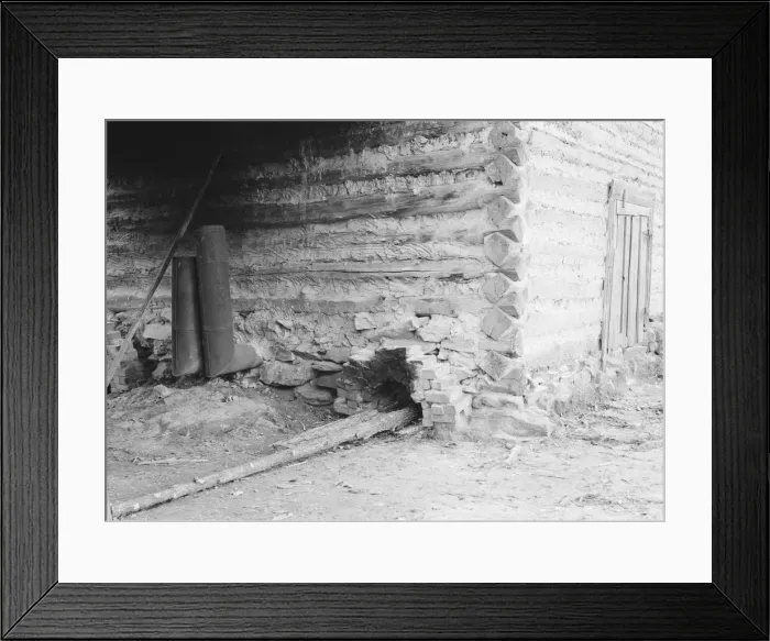 Framed Print : Construction detail of tobacco barn showing method of firing, 1939. Creator: Dorothea Lange Framed Print : Construction detail of tobacco barn showing method of firing, 1939. Creator: Dorothea Lange