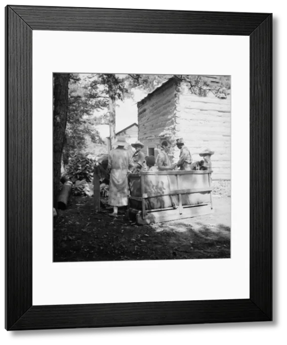 Framed Print : Families stringing tobacco brought in... Granville County, North Carolina, 1939. Creator: Dorothea Lange Framed Print : Families stringing tobacco brought in... Granville County, North Carolina, 1939. Creator: Dorothea Lange
