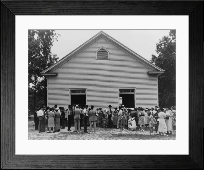 Framed Print : Gathering of congregation after church... Wheeleys Church, Person County, North Carolina, 1939. Creator: Dorothea Lange Framed Print : Gathering of congregation after church... Wheeleys Church, Person County, North Carolina, 1939. Creator: Dorothea Lange