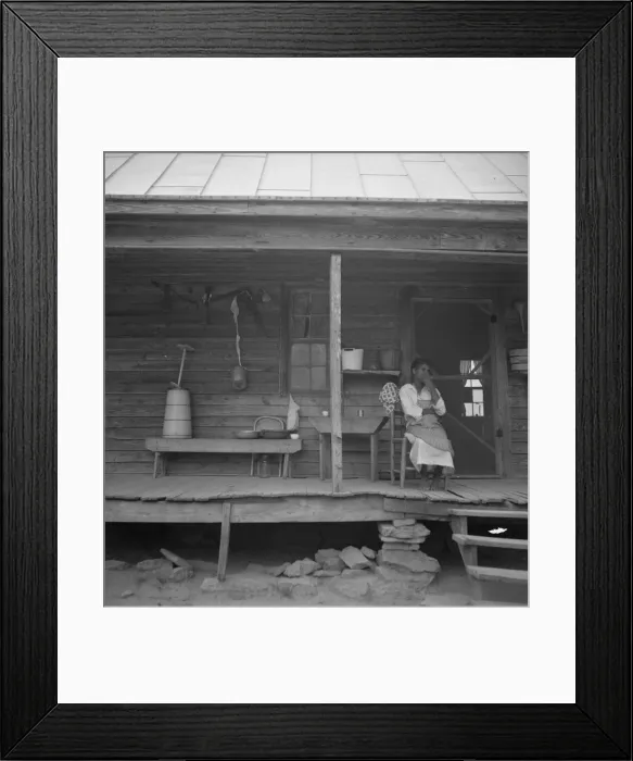 Framed Print : Porch of Negro tenant house, showing household equipment, Person County, North Carolina, 1939. Creator: Dorothea Lange Framed Print : Porch of Negro tenant house, showing household equipment, Person County, North Carolina, 1939. Creator: Dorothea Lange