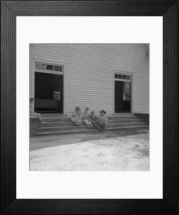 Framed Print : Conversation among members of congregation, Wheeleys Church, Gordonton, N Carolina, 1939. Creator: Dorothea Lange Framed Print : Conversation among members of congregation, Wheeleys Church, Gordonton, N Carolina, 1939. Creator: Dorothea Lange