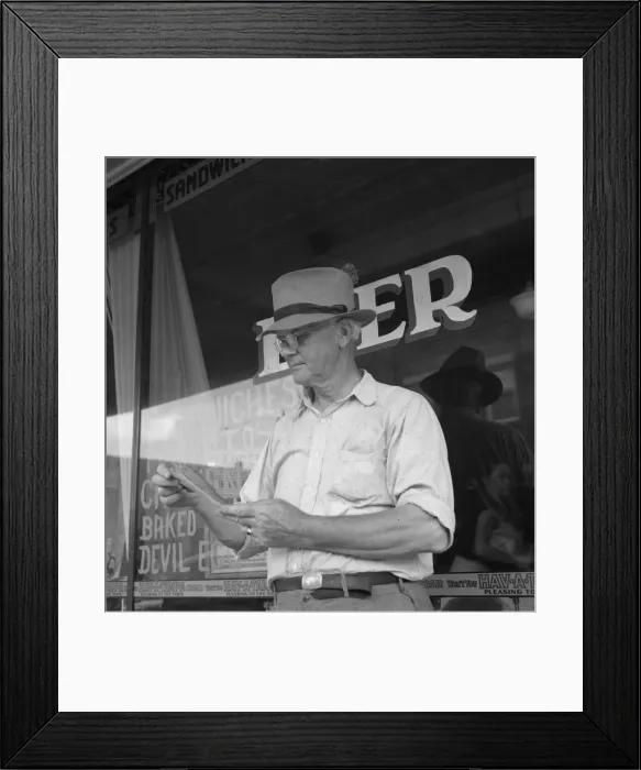 Framed Print : Man who was mayor of Siler City, North Carolina, twenty-five years ago, 1939. Creator: Dorothea Lange Framed Print : Man who was mayor of Siler City, North Carolina, twenty-five years ago, 1939. Creator: Dorothea Lange