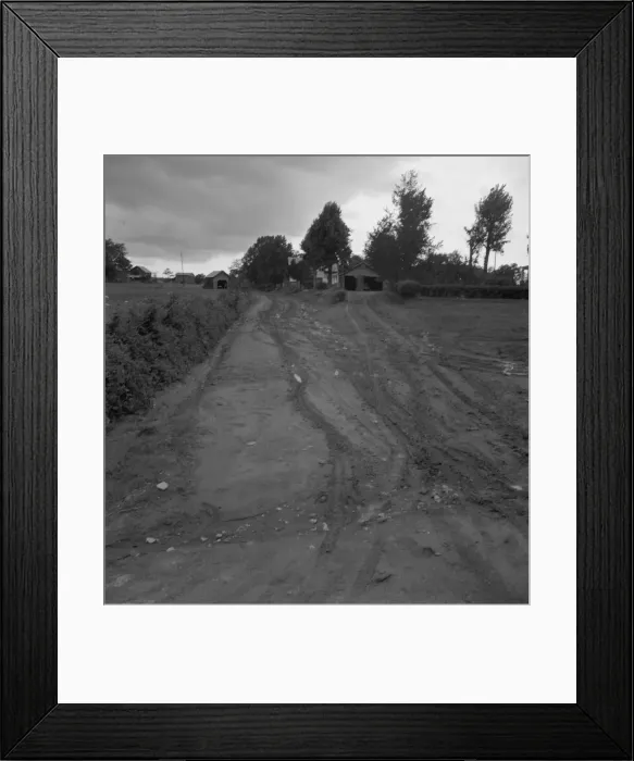 Framed Print : Dirt road, earth is red-colored clay mud, Granville County, North Carolina, 1939. Creator: Dorothea Lange Framed Print : Dirt road, earth is red-colored clay mud, Granville County, North Carolina, 1939. Creator: Dorothea Lange