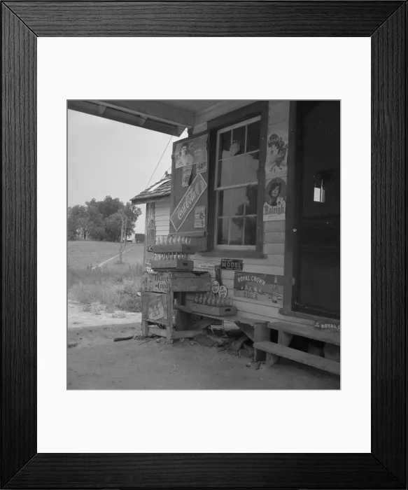 Framed Print : Country filling station owned and operated by tobacco farmer, Granville County, North Carolina, 1939 Creator: Dorothea Lange Framed Print : Country filling station owned and operated by tobacco farmer, Granville County, North Carolina, 1939 Creator: Dorothea Lange