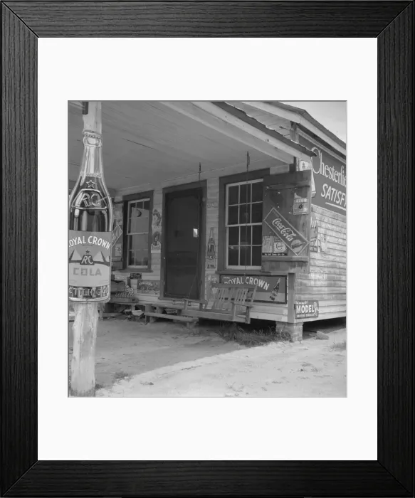 Framed Print : Country filling station... by tobacco farmer... Granville County, North Carolina, 1939. Creator: Dorothea Lange Framed Print : Country filling station... by tobacco farmer... Granville County, North Carolina, 1939. Creator: Dorothea Lange
