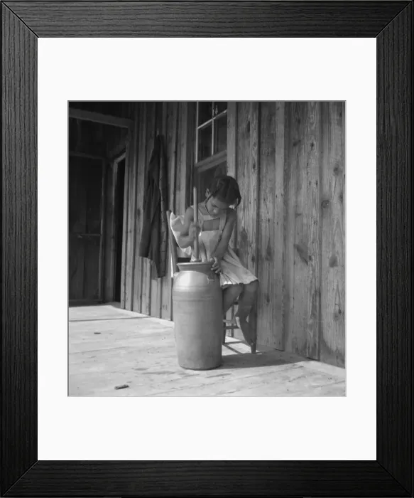 Framed Print : Daughter of Negro tenant churning butter. Randolph County, North Carolina, 1939. Creator: Dorothea Lange Framed Print : Daughter of Negro tenant churning butter. Randolph County, North Carolina, 1939. Creator: Dorothea Lange
