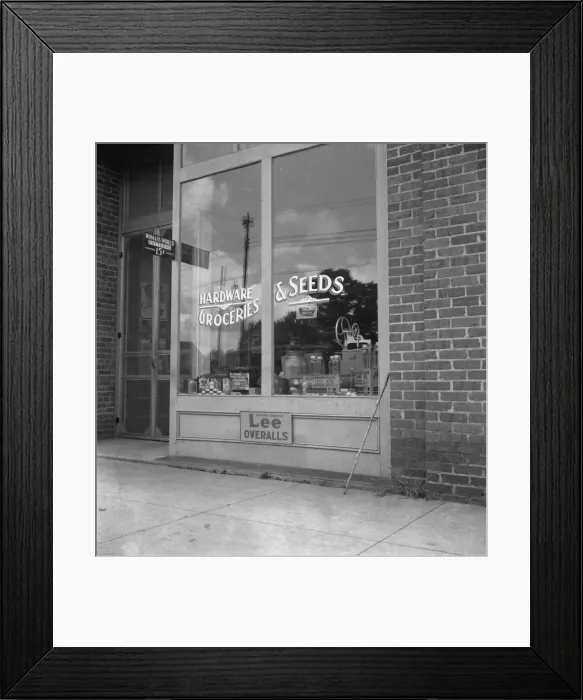 Framed Print : Hardware store, Silver City, North Carolina, 1939. Creator: Dorothea Lange