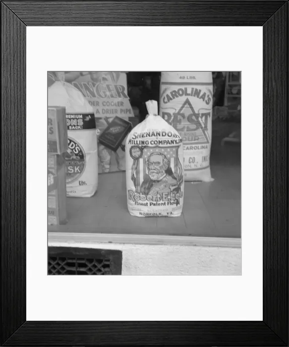 Framed Print : A grocery window, 1939. Creator: Dorothea Lange Framed Print : A grocery window, 1939. Creator: Dorothea Lange