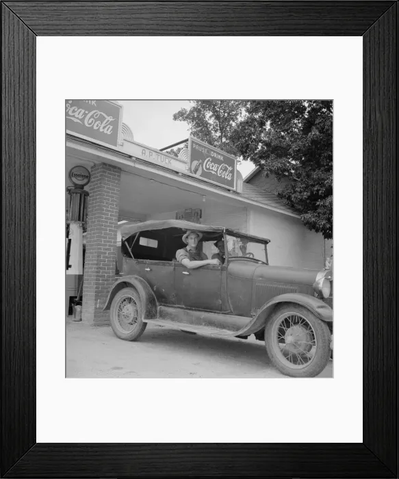 Framed Print : Young North Carolinian in old Ford, Person County, North Carolina, 1939. Creator: Dorothea Lange Framed Print : Young North Carolinian in old Ford, Person County, North Carolina, 1939. Creator: Dorothea Lange
