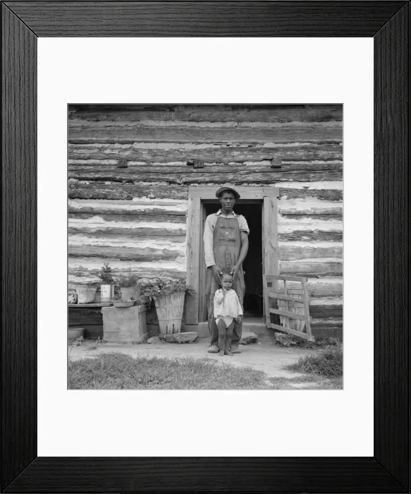 Framed Print : Young sharecropper and his first child, Hillside Farm, Person County, North Carolina, 1939. Creator: Dorothea Lange Framed Print : Young sharecropper and his first child, Hillside Farm, Person County, North Carolina, 1939. Creator: Dorothea Lange