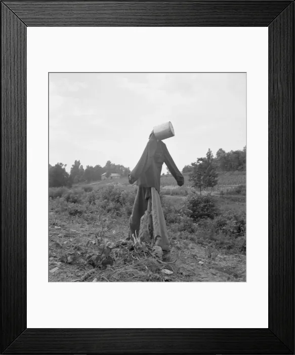 Framed Print : Untitled, possibly realted to: Scarecrow on a newly cleared... near Roxboro, North Carolina, 1939. Creator: Dorothea Lange Framed Print : Untitled, possibly realted to: Scarecrow on a newly cleared... near Roxboro, North Carolina, 1939. Creator: Dorothea Lange
