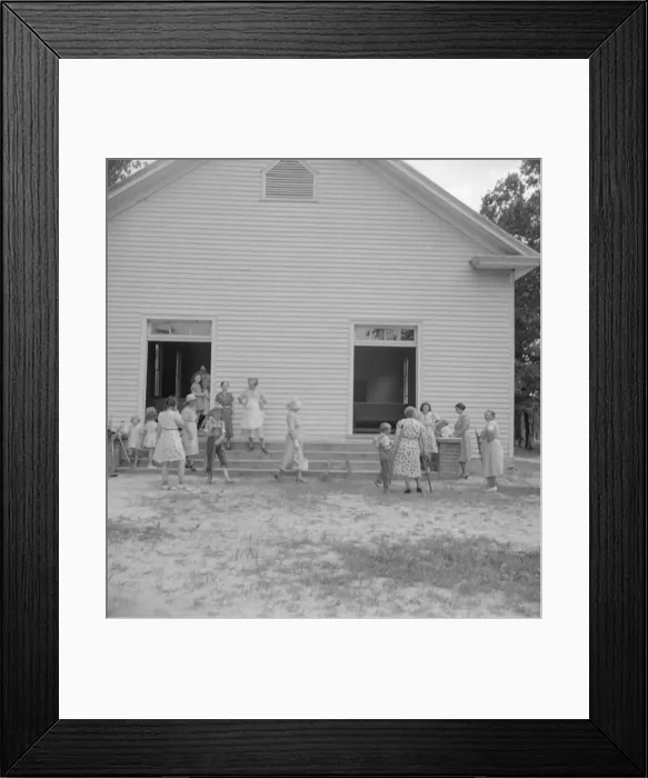 Framed Print : Possibly: Services are over, Wheeleys Church, Gordonton, Person County, North Carolina, 1939. Creator: Dorothea Lange Framed Print : Possibly: Services are over, Wheeleys Church, Gordonton, Person County, North Carolina, 1939. Creator: Dorothea Lange