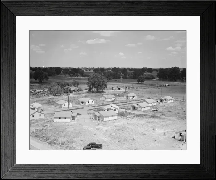 Framed Print : Partially completed homes for agricultural workers... Farmersville, California, 1939. Creator: Dorothea Lange Framed Print : Partially completed homes for agricultural workers... Farmersville, California, 1939. Creator: Dorothea Lange