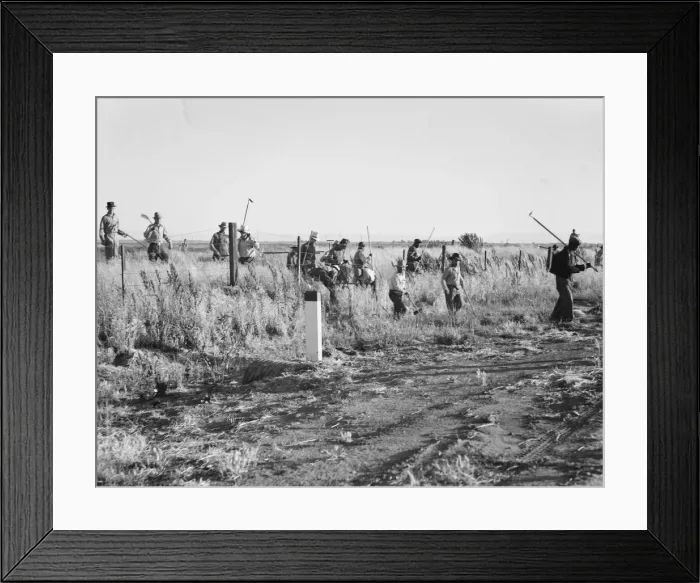Framed Print : Migratory agricultural workers - cotton hoers, near Los Banos, California, 1939. Creator: Dorothea Lange Framed Print : Migratory agricultural workers - cotton hoers, near Los Banos, California, 1939. Creator: Dorothea Lange