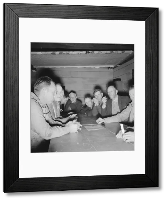 Framed Print : Meeting of the camp council, FSA camp, Farmersville, California, 1939. Creator: Dorothea Lange Framed Print : Meeting of the camp council, FSA camp, Farmersville, California, 1939. Creator: Dorothea Lange
