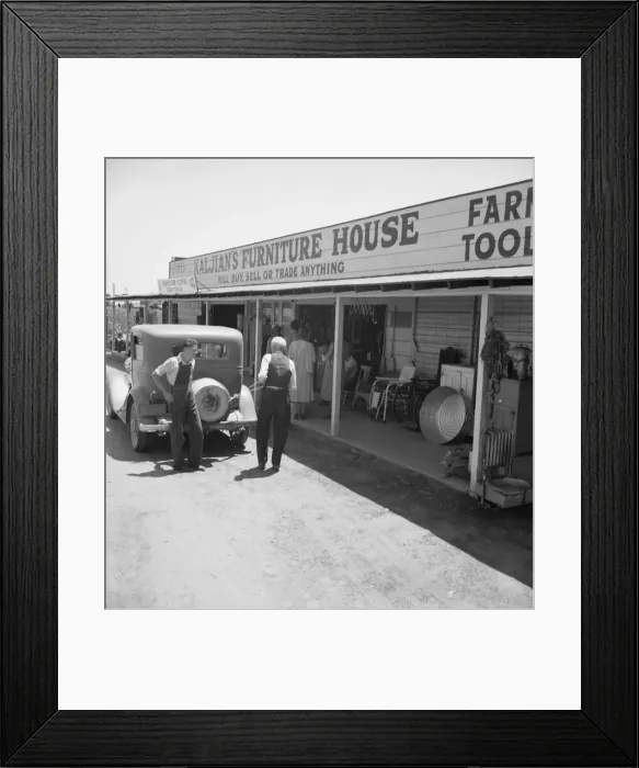 Framed Print : Outskirts of Fresno, on U. S. 99, 1939. Creator: Dorothea Lange Framed Print : Outskirts of Fresno, on U. S. 99, 1939. Creator: Dorothea Lange