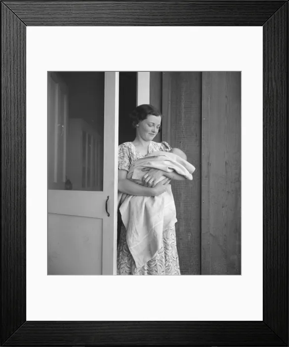 Framed Print : Farm Security Administration migrant camp, Westley, California, 1939. Creator: Dorothea Lange Framed Print : Farm Security Administration migrant camp, Westley, California, 1939. Creator: Dorothea Lange