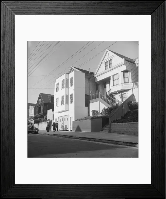 Framed Print : Architecture in the Potrero district, San Francisco, California, 1939. Creator: Dorothea Lange Framed Print : Architecture in the Potrero district, San Francisco, California, 1939. Creator: Dorothea Lange