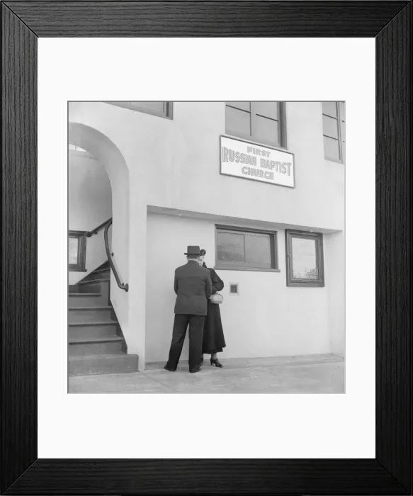 Framed Print : Church in Potrero district where there is a Russian-White'colony, San Francisco, California, 1939. Creator: Dorothea Lange Framed Print : Church in Potrero district where there is a Russian-White'colony, San Francisco, California, 1939. Creator: Dorothea Lange