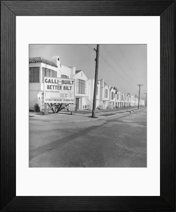 Framed Print : Note on modern architecture and home building, San Francisco, California, 1939. Creator: Dorothea Lange Framed Print : Note on modern architecture and home building, San Francisco, California, 1939. Creator: Dorothea Lange