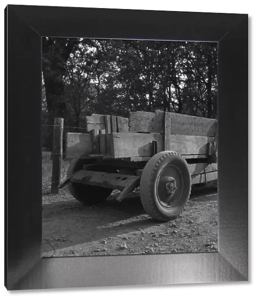 Wagon built on the farm utilizing parts of wrecked Dodge... Oregon, Kirby (Josephine County), 1939. Creator: Dorothea Lange