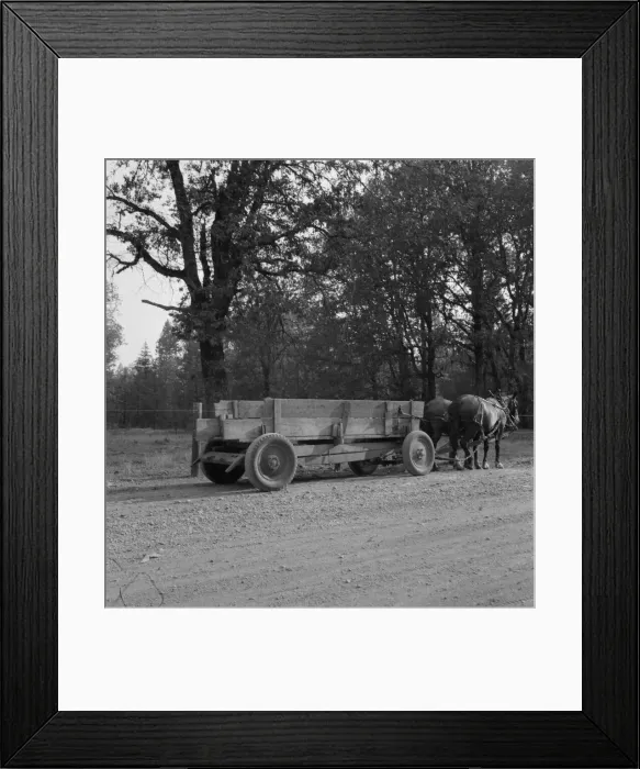 Framed Print : Wagon built on the farm utilizing parts of wrecked Dodge... Oregon, Kirby (Josephine County), 1939. Creator: Dorothea Lange Framed Print : Wagon built on the farm utilizing parts of wrecked Dodge... Oregon, Kirby (Josephine County), 1939. Creator: Dorothea Lange