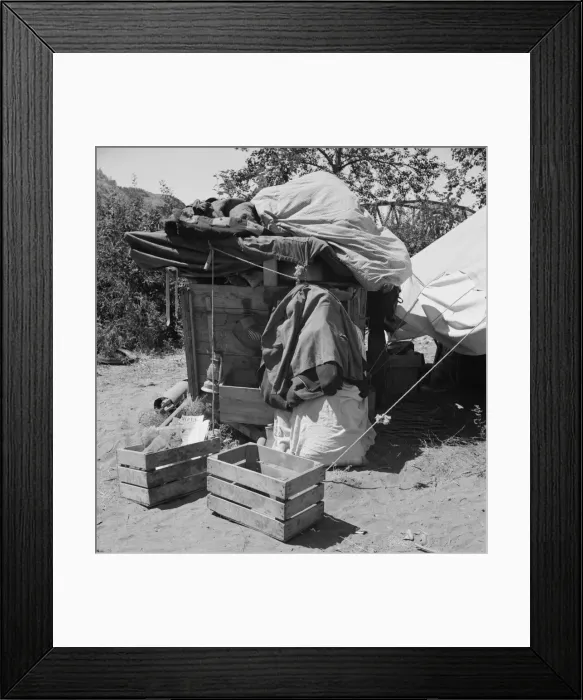 Framed Print : Camp of migratory family from Texas, Washington, Yakima Valley, 1939. Creator: Dorothea Lange Framed Print : Camp of migratory family from Texas, Washington, Yakima Valley, 1939. Creator: Dorothea Lange