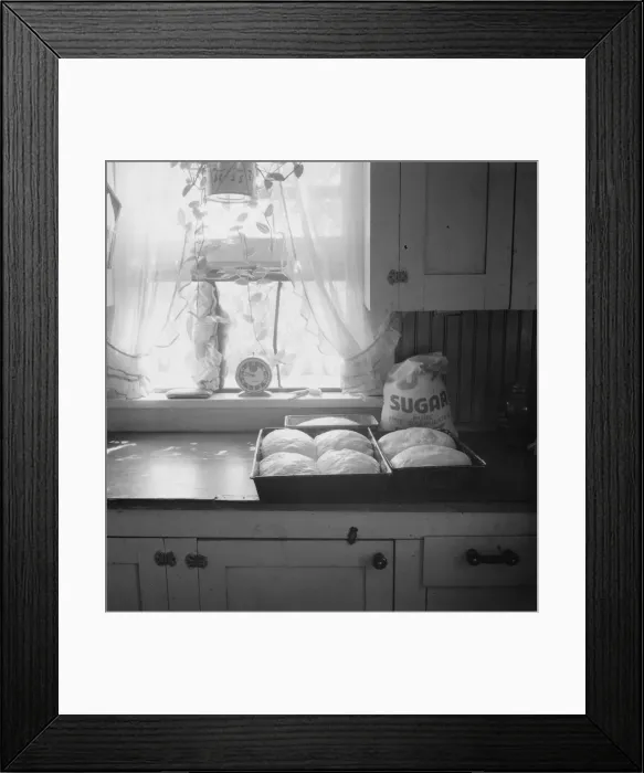 Framed Print : A corner of the (T. P. ) Schrock kitchen in their new home, Washington, Yakima Valley, 1939. Creator: Dorothea Lange Framed Print : A corner of the (T. P. ) Schrock kitchen in their new home, Washington, Yakima Valley, 1939. Creator: Dorothea Lange