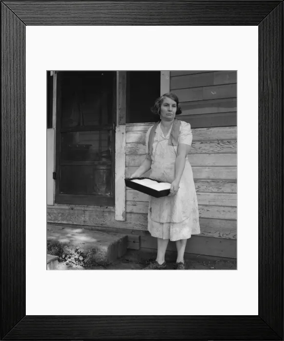 Framed Print : Mrs. Schrock takes good care of her family, Yakima Valley, Washington (near Wapato), 1939. Creator: Dorothea Lange Framed Print : Mrs. Schrock takes good care of her family, Yakima Valley, Washington (near Wapato), 1939. Creator: Dorothea Lange