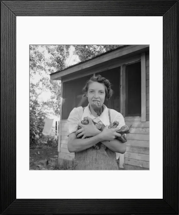 Framed Print : Possibly: Mrs. Schrock takes good care of her family, Yakima Valley, Washington (near Wapato), 1939. Creator: Dorothea Lange Framed Print : Possibly: Mrs. Schrock takes good care of her family, Yakima Valley, Washington (near Wapato), 1939. Creator: Dorothea Lange