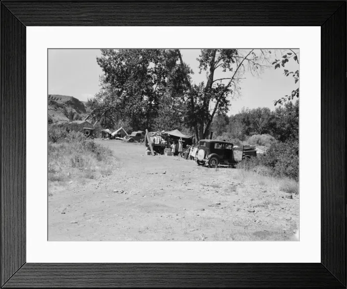 Framed Print : Three migratory families in Ramblers Park, Washington, Yakima Valley, 1939. Creator: Dorothea Lange Framed Print : Three migratory families in Ramblers Park, Washington, Yakima Valley, 1939. Creator: Dorothea Lange