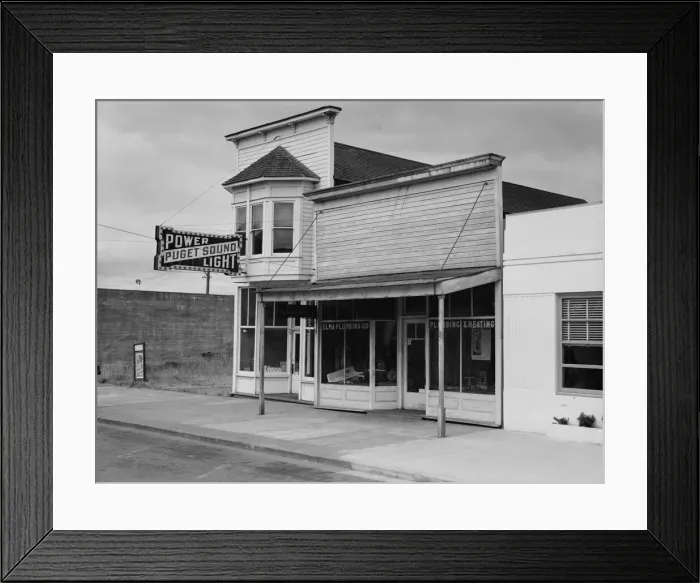 Framed Print : Main street, Elma, Grays Harbor country, Western Washington, 1939. Creator: Dorothea Lange Framed Print : Main street, Elma, Grays Harbor country, Western Washington, 1939. Creator: Dorothea Lange