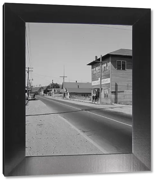 Entering main street from the north, Tenino, Thurston County, Western Washington, 1939. Creator: Dorothea Lange