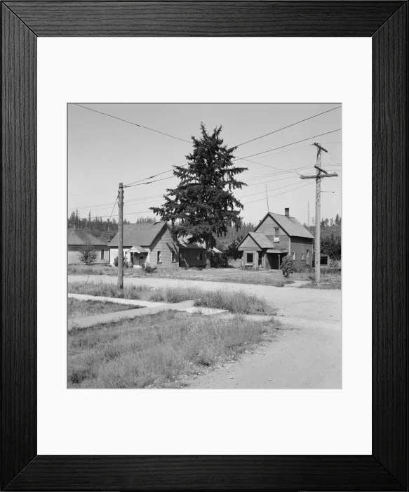 Framed Print : Type of residence, one block off main street, Tenino, Thurston County, Western Washington, 1939. Creator: Dorothea Lange Framed Print : Type of residence, one block off main street, Tenino, Thurston County, Western Washington, 1939. Creator: Dorothea Lange