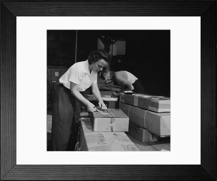 Framed Print : Mrs. Dorothy Bell and Miss Ida Hicks, employed at the American... New Britain, Connecticut, 1943. Creator: Gordon Parks Framed Print : Mrs. Dorothy Bell and Miss Ida Hicks, employed at the American... New Britain, Connecticut, 1943. Creator: Gordon Parks