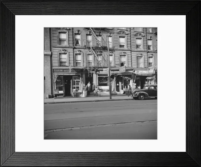 Framed Print : A tenament house in Harlem, New York, 1943. Creator: Gordon Parks Framed Print : A tenament house in Harlem, New York, 1943. Creator: Gordon Parks