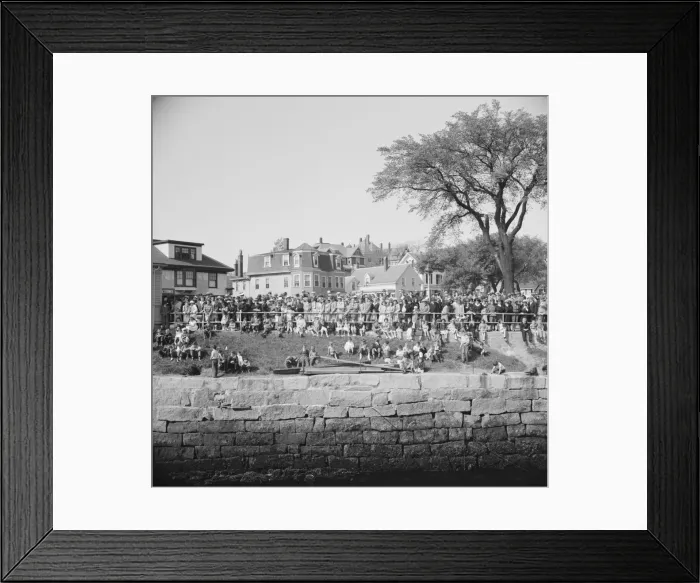 Framed Print : Memorial services for fishermen lost at sea, Gloucester, Massachusetts, 1943. Creator: Gordon Parks Framed Print : Memorial services for fishermen lost at sea, Gloucester, Massachusetts, 1943. Creator: Gordon Parks