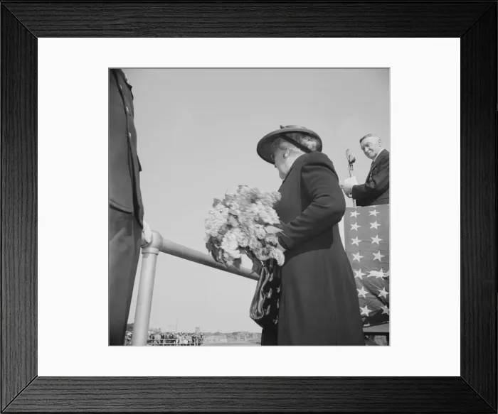 Framed Print : Memorial services for a fisherman lost at sea, Gloucester, Massachusetts, 1943. Creator: Gordon Parks Framed Print : Memorial services for a fisherman lost at sea, Gloucester, Massachusetts, 1943. Creator: Gordon Parks