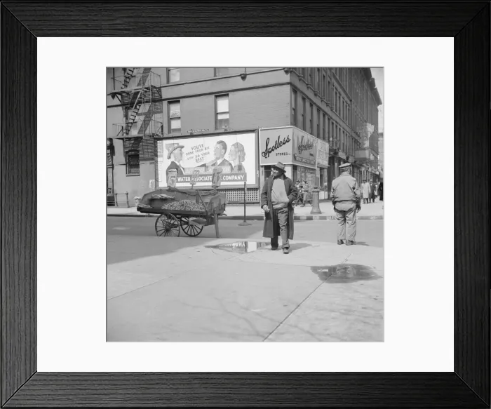 Framed Print : A Harlem street scene, New York, 1943. Creator: Gordon Parks Framed Print : A Harlem street scene, New York, 1943. Creator: Gordon Parks