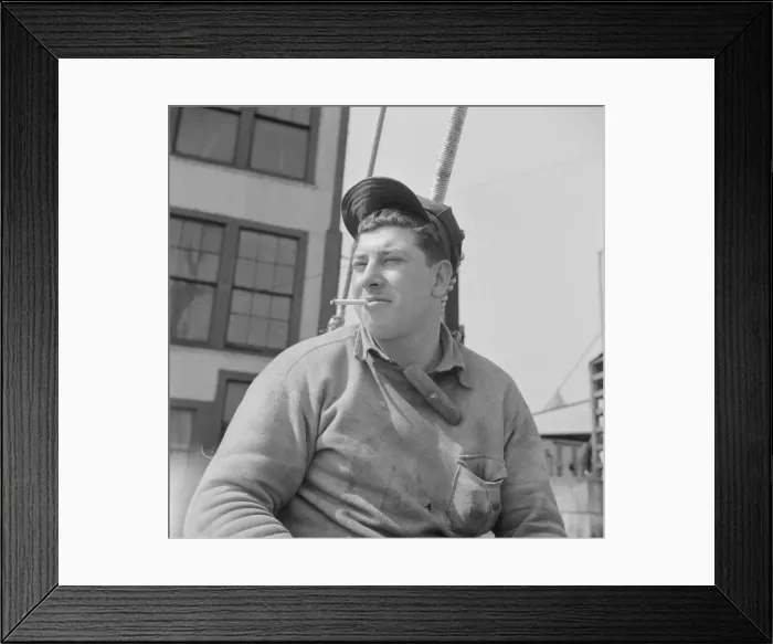 Framed Print : A Fulton fish market stevedore, New York, 1943. Creator: Gordon Parks Framed Print : A Fulton fish market stevedore, New York, 1943. Creator: Gordon Parks