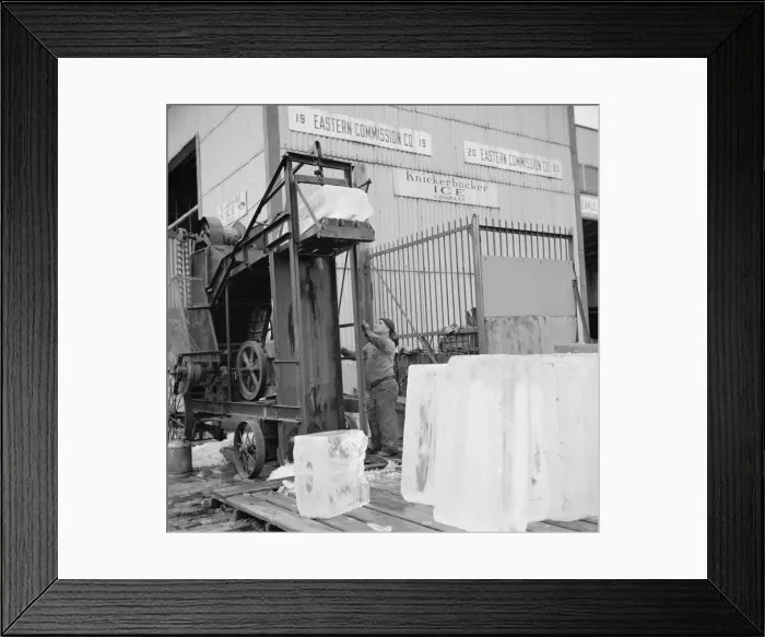 Framed Print : Ice used to store fish in ships, New York, 1943. Creator: Gordon Parks Framed Print : Ice used to store fish in ships, New York, 1943. Creator: Gordon Parks