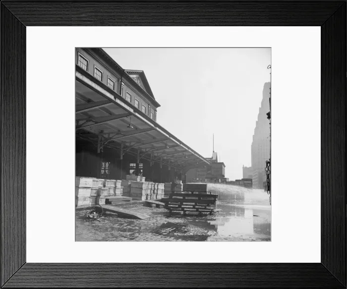 Framed Print : Late evening scene at the Fulton fish market, New York, 1943. Creator: Gordon Parks Framed Print : Late evening scene at the Fulton fish market, New York, 1943. Creator: Gordon Parks