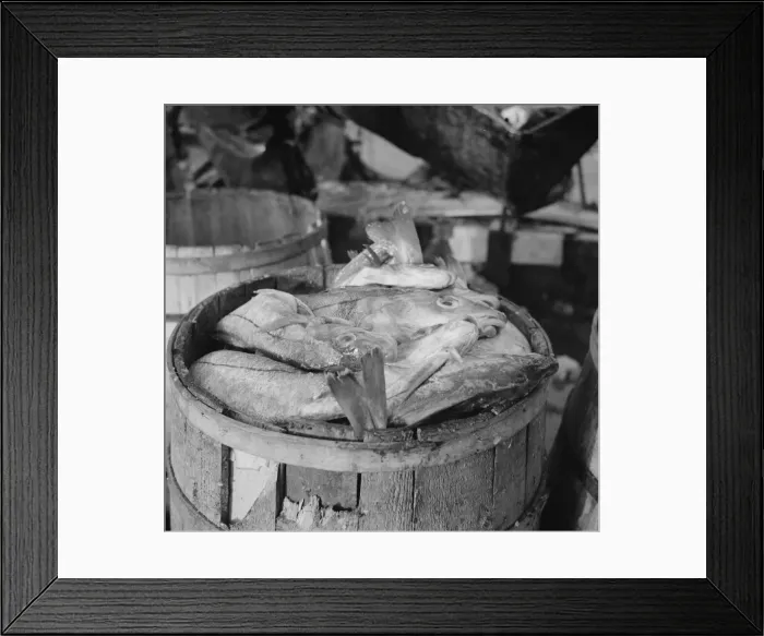 Framed Print : Barrels of codfish, New York, 1943. Creator: Gordon Parks Framed Print : Barrels of codfish, New York, 1943. Creator: Gordon Parks