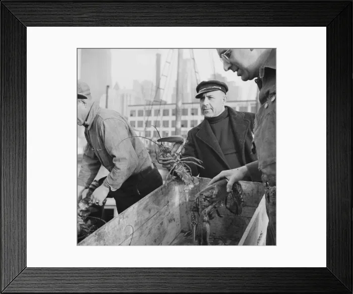 Framed Print : Fulton fish market dock stevedores with lobsters caught in the New England... New York, 1943. Creator: Gordon Parks Framed Print : Fulton fish market dock stevedores with lobsters caught in the New England... New York, 1943. Creator: Gordon Parks